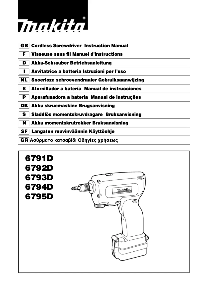 Page 1 de la notice Manuel utilisateur Makita 6793D