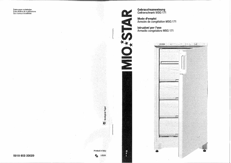 Imagen de la primera página del manual del dispositivo MSG 171