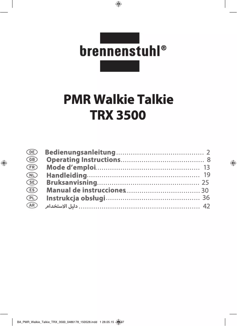 Page 1 de la notice Manuel utilisateur Brennenstuhl TRX 3500