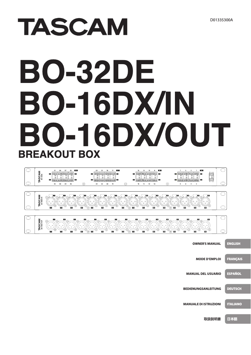 Page 1 of the manual User Manual Tascam BO-32DE
