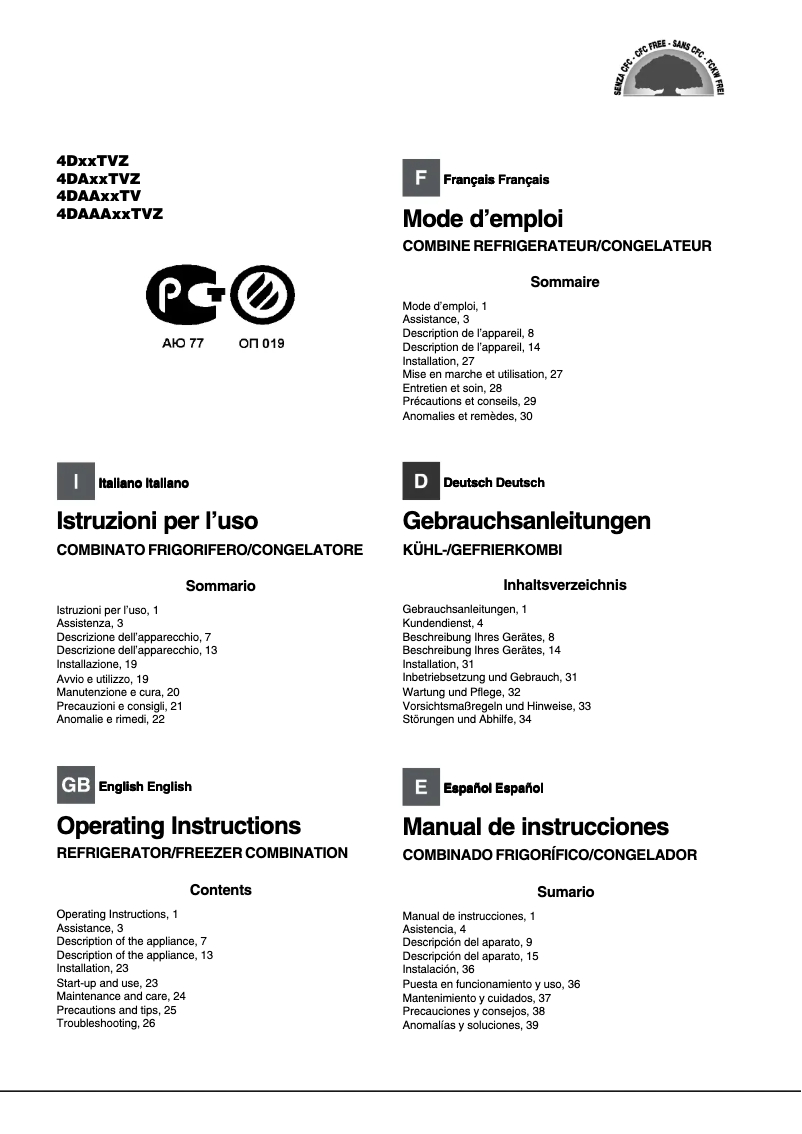 Image de la première page du manuel de l'appareil Quadrio 4D SB HA