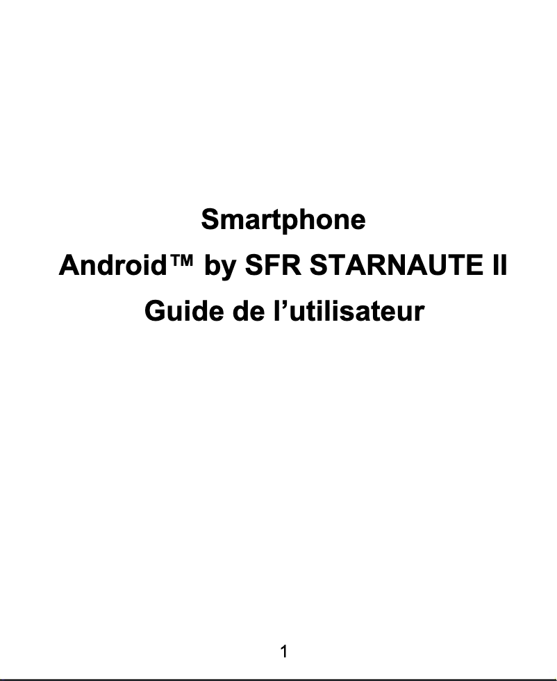 Page 1 de la notice Manuel utilisateur ZTE Starnaute II
