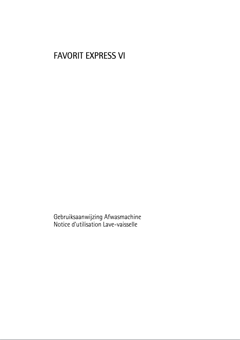 Page 1 of the manual User Manual AEG-Electrolux Favorit Express vi