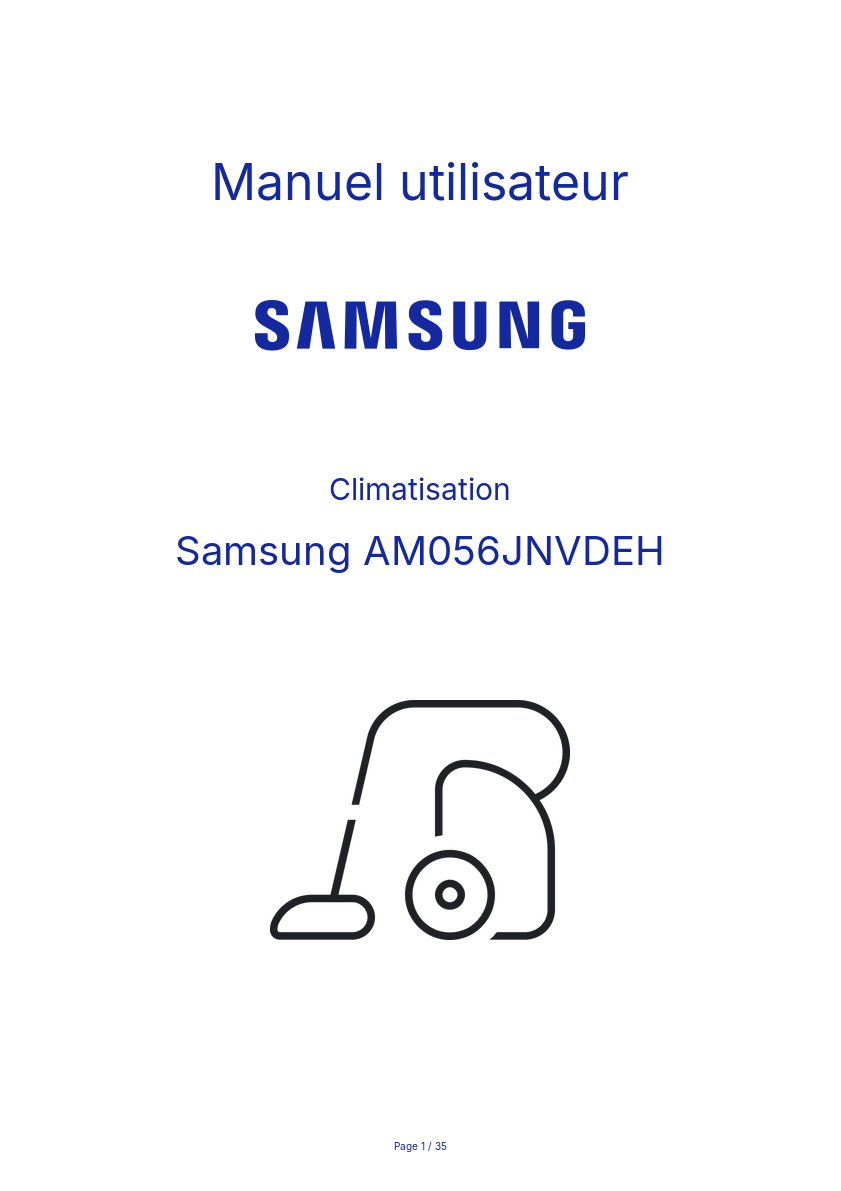 Image de la première page du manuel de l'appareil AM056JNVDEH