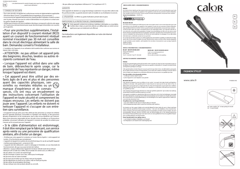 Image de la première page du manuel de l'appareil Fashion Stylist 3in1 CF4522C0