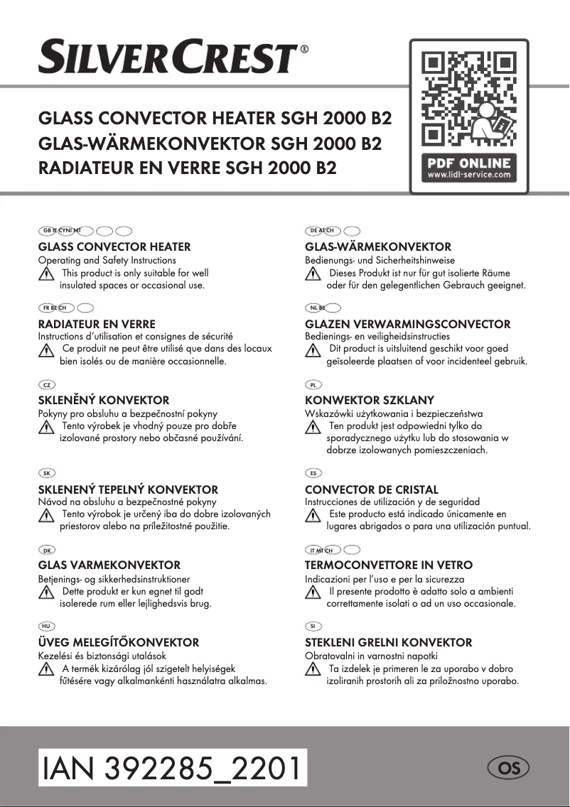 Page n°1 - Manuel utilisateur SilverCrest SGH 2000 B2