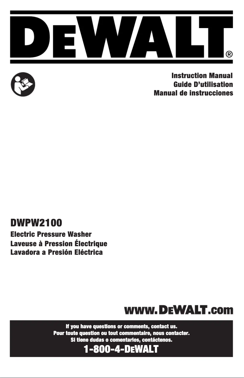 Page n°1 - Manuel utilisateur DeWalt DWPW2100