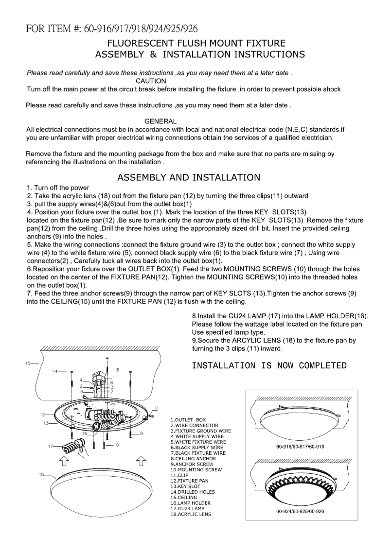 Page 1 de la notice Manuel utilisateur NUVO Rustica 60/925
