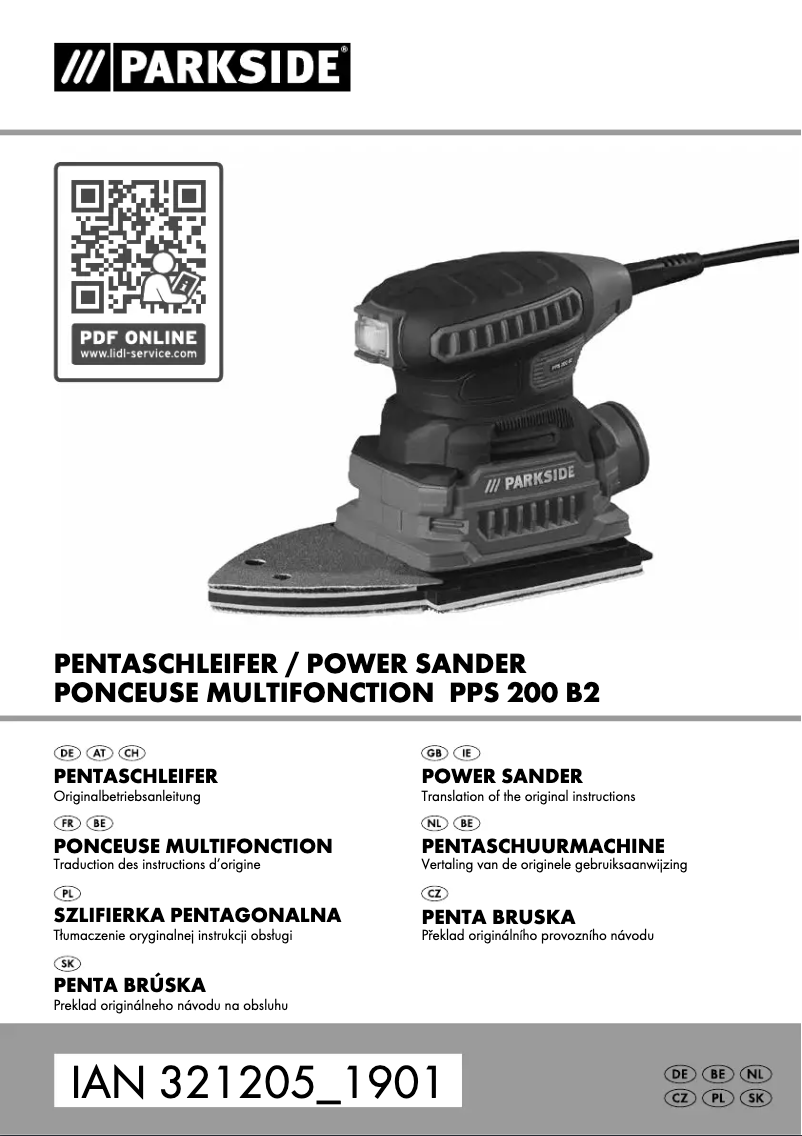 Page 1 de la notice Manuel utilisateur Parkside PPS 200 B2