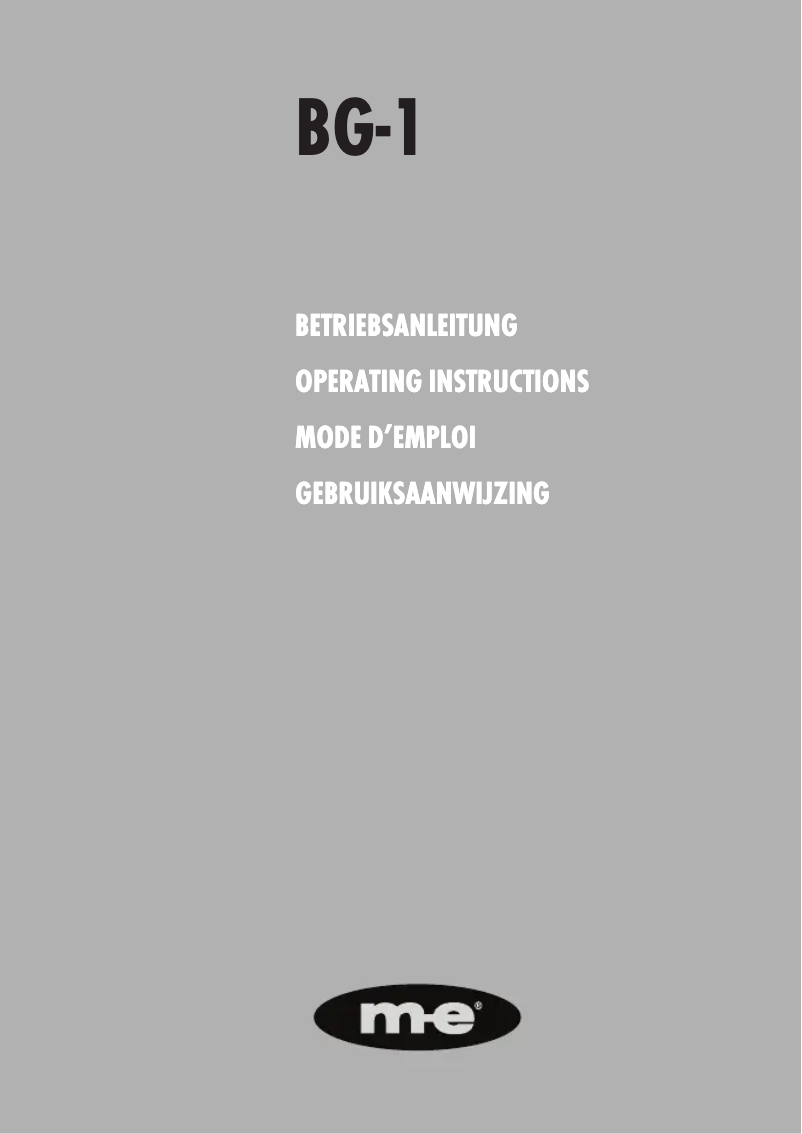 Image de la première page du manuel de l'appareil BG-1