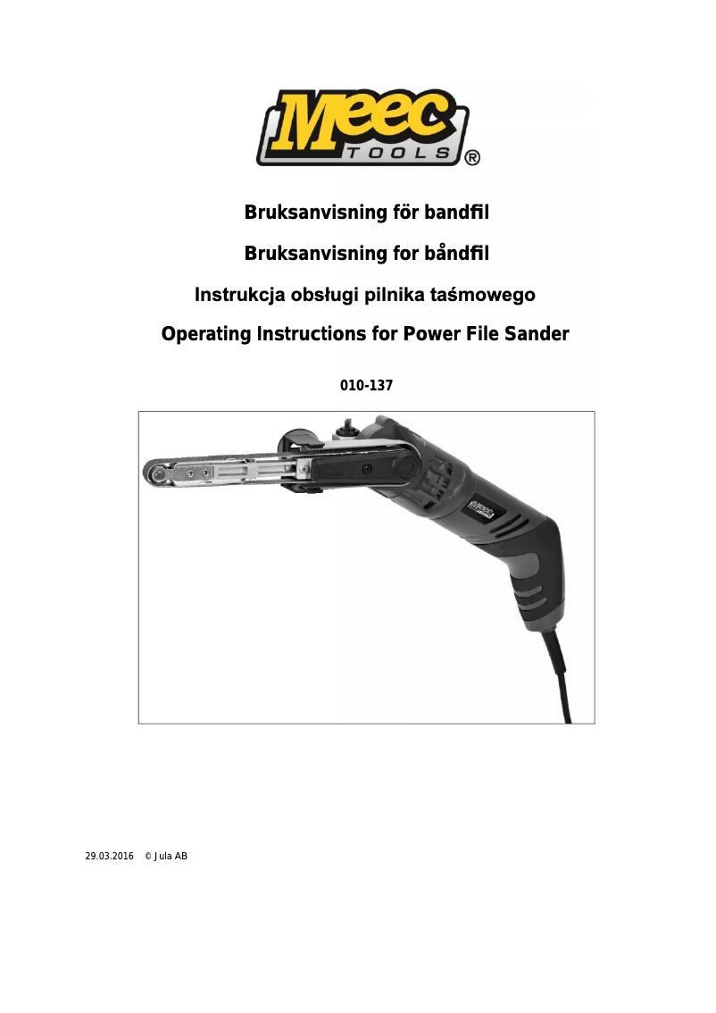 Image de la première page du manuel de l'appareil 010-137
