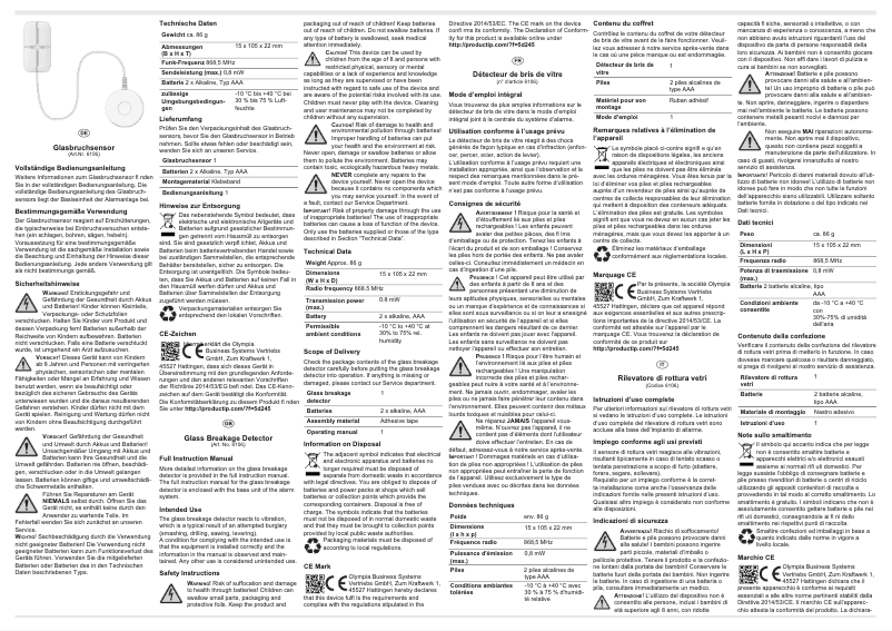 Page 1 de la notice Manuel utilisateur Olympia 6106