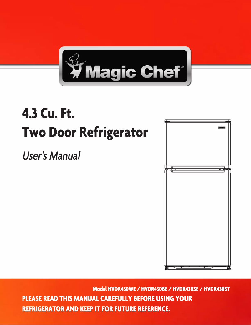 Page 1 de la notice Manuel utilisateur Magic Chef HVDR430BE