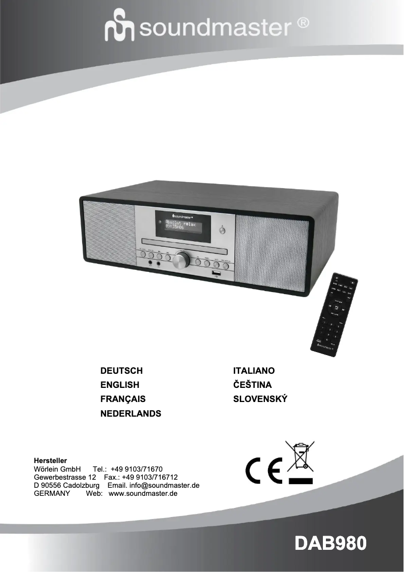 Image de la première page du manuel de l'appareil DAB980