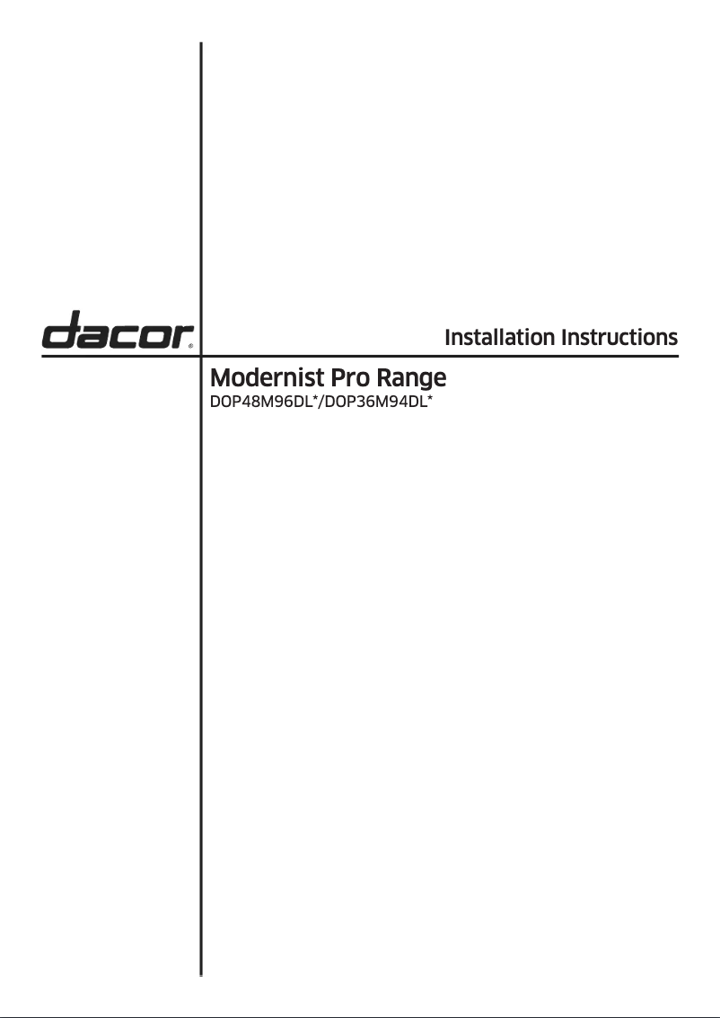 Page 1 de la notice Guide d'installation Dacor Modernist Pro DOP36M94DPS