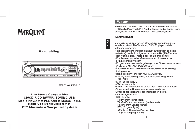 Image de la première page du manuel de l'appareil MCR-717