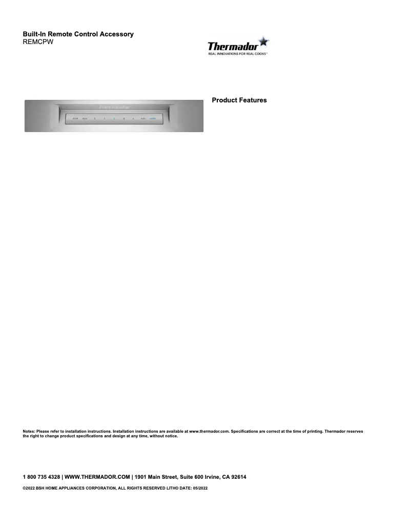 Image de la première page du manuel de l'appareil REMCPW