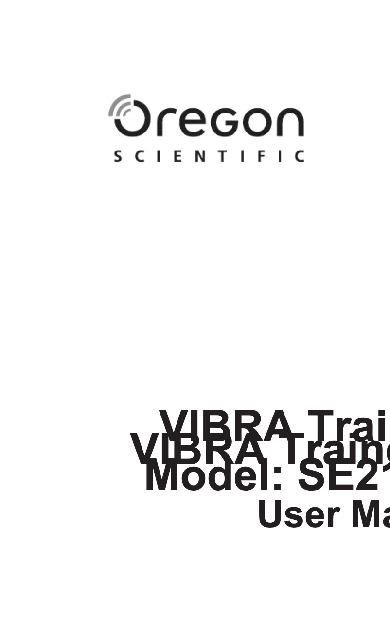 Page n°1 - Manuel utilisateur Oregon Scientific SE233