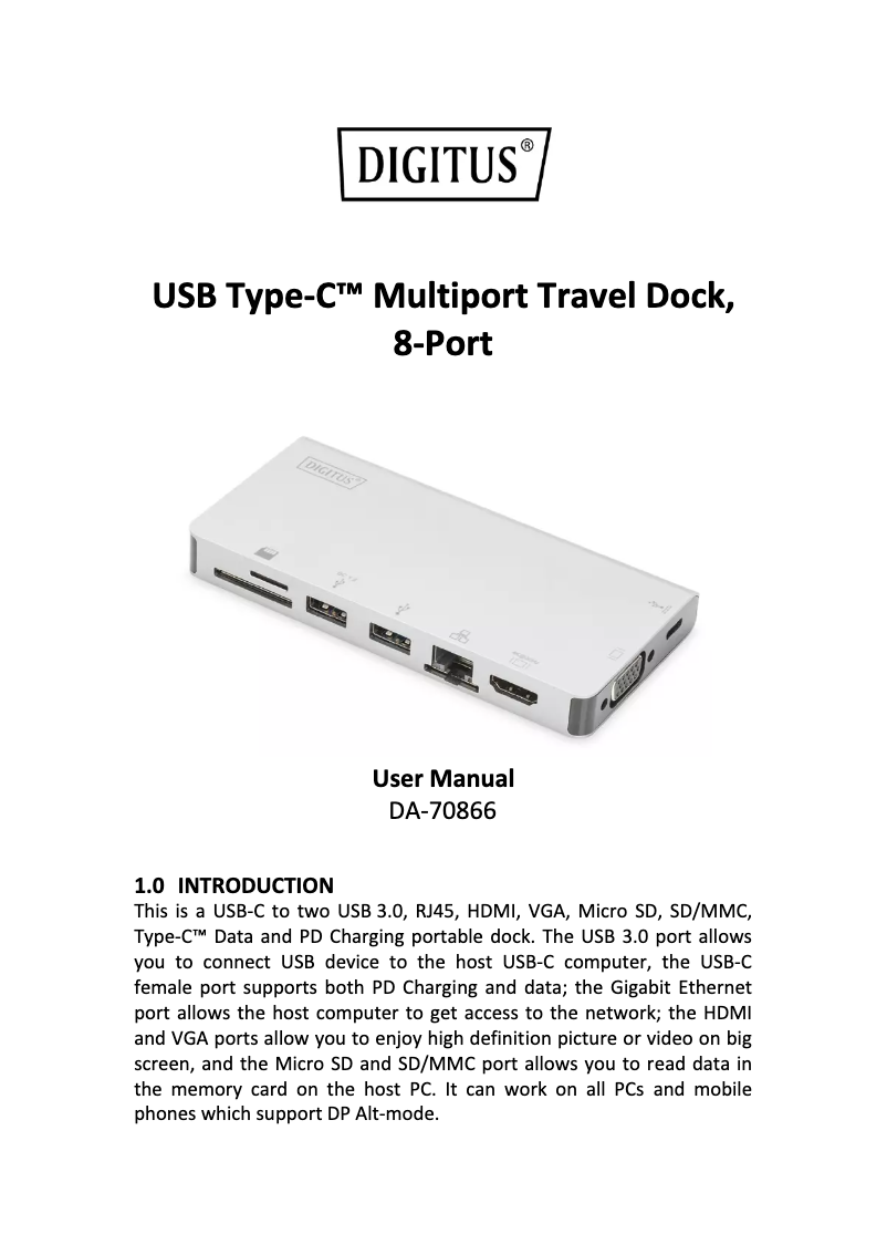 Image de la première page du manuel de l'appareil DA-70866