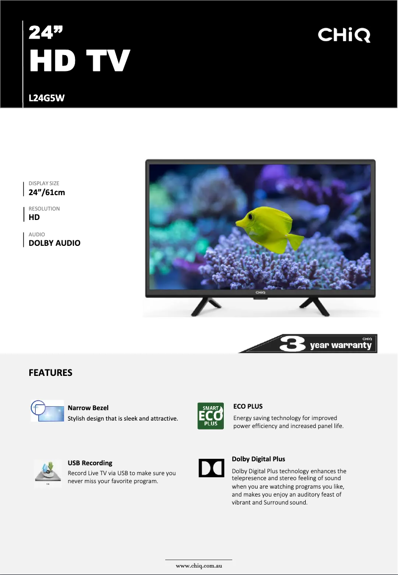 Página 1 del manual Manual de usuario CHiQ L24G5W