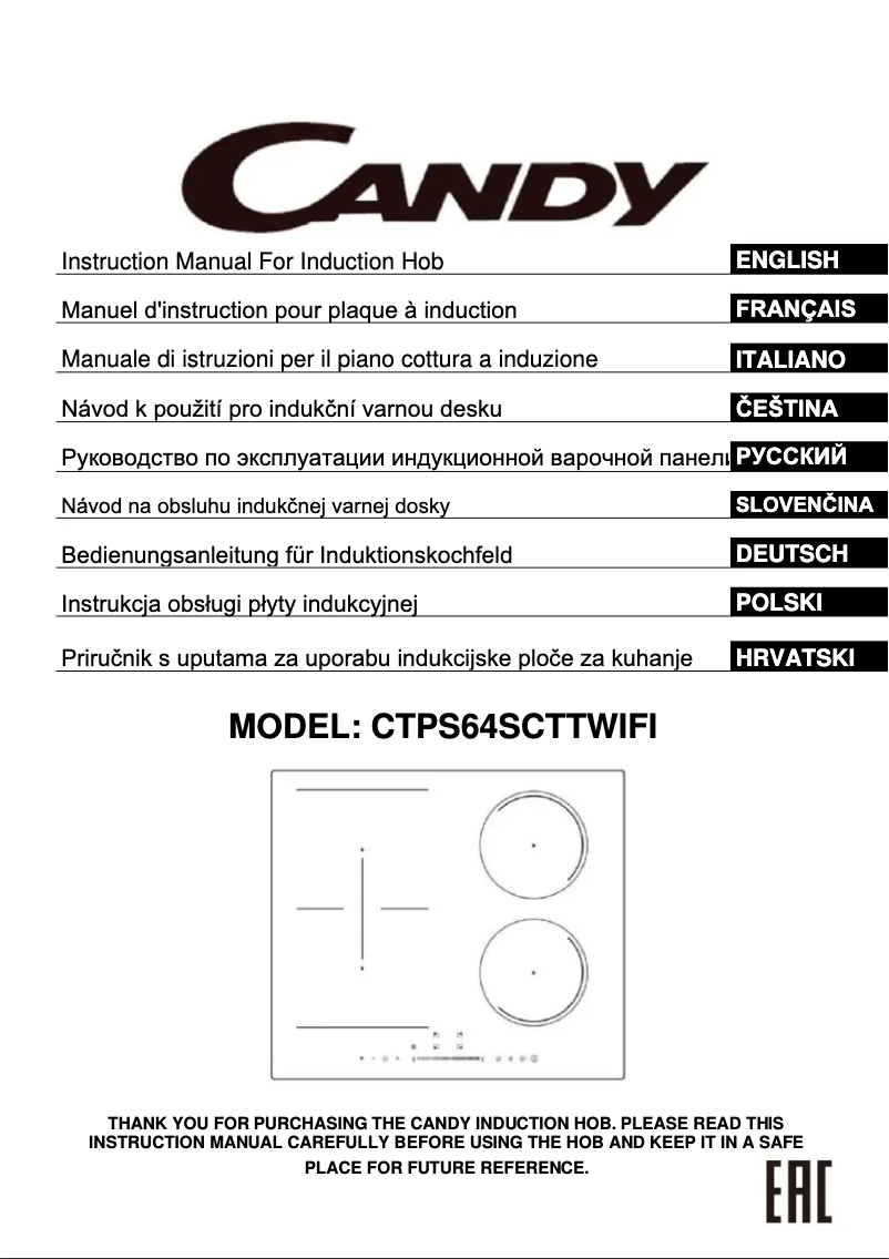 Page n°1 - Manuel utilisateur Candy CHK6C4
