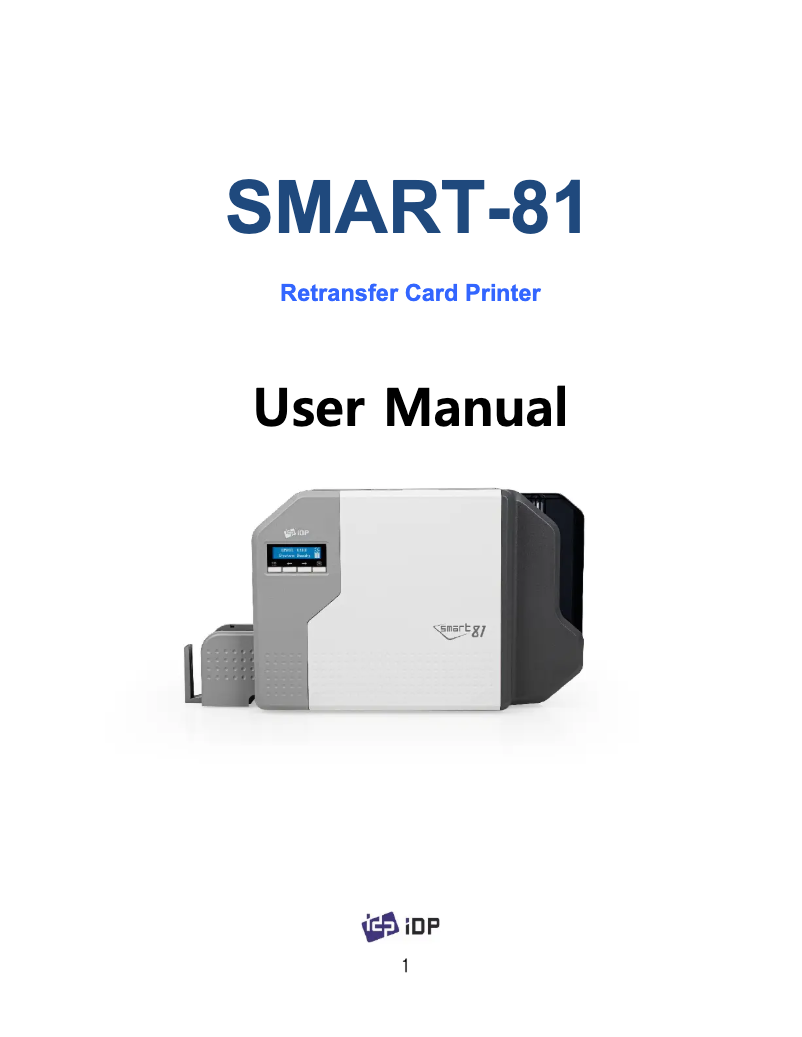 Page n°1 - Manuel utilisateur iDP SMART-81