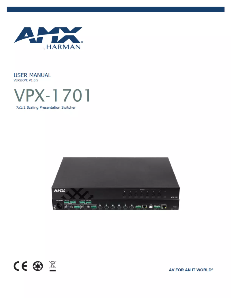 Page 1 de la notice Manuel utilisateur AMX VPX-1701
