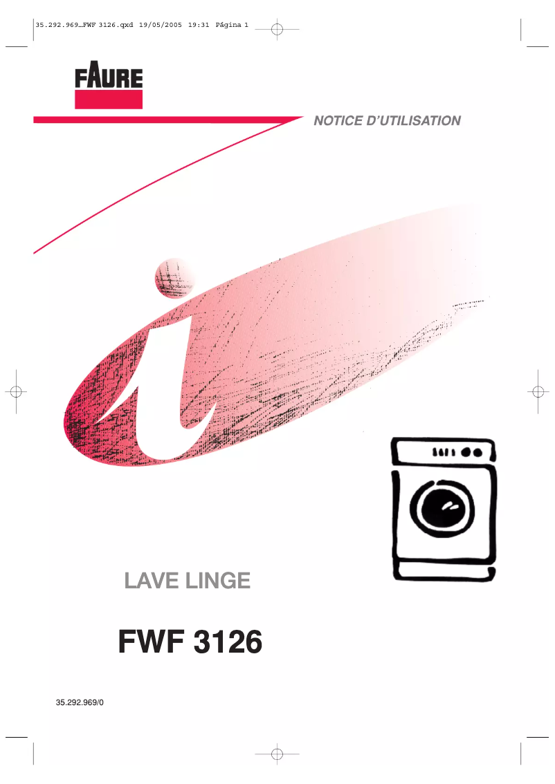 Page 1 de la notice Manuel utilisateur Faure FWF3126