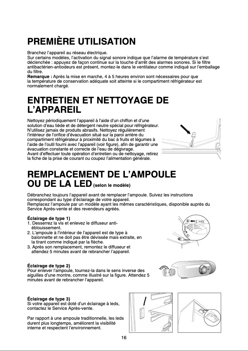 Page 1 de la notice Manuel utilisateur Whirlpool ART 895/A++/NF