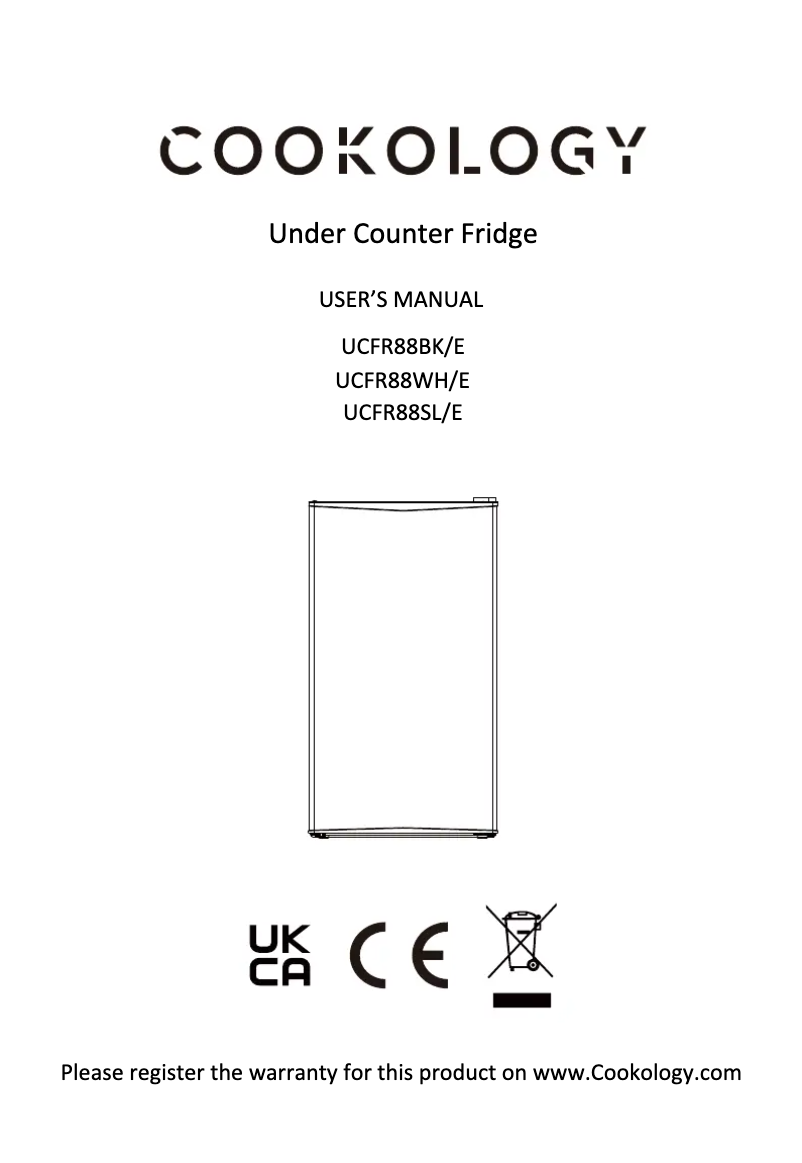 Page 1 de la notice Manuel utilisateur Cookology UCFR88WH