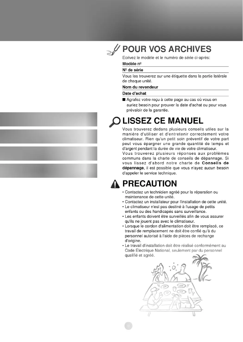 Page n°1 - Manuel utilisateur LG R0500M