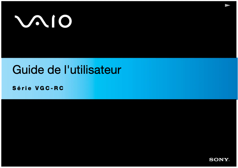 Page 1 de la notice Manuel utilisateur Sony Vaio VGC-RC202