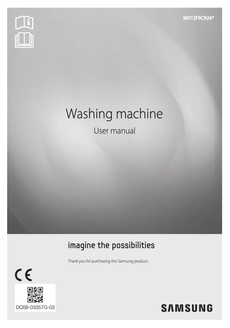 Page 1 de la notice Manuel utilisateur Samsung WD12F9C9U4X