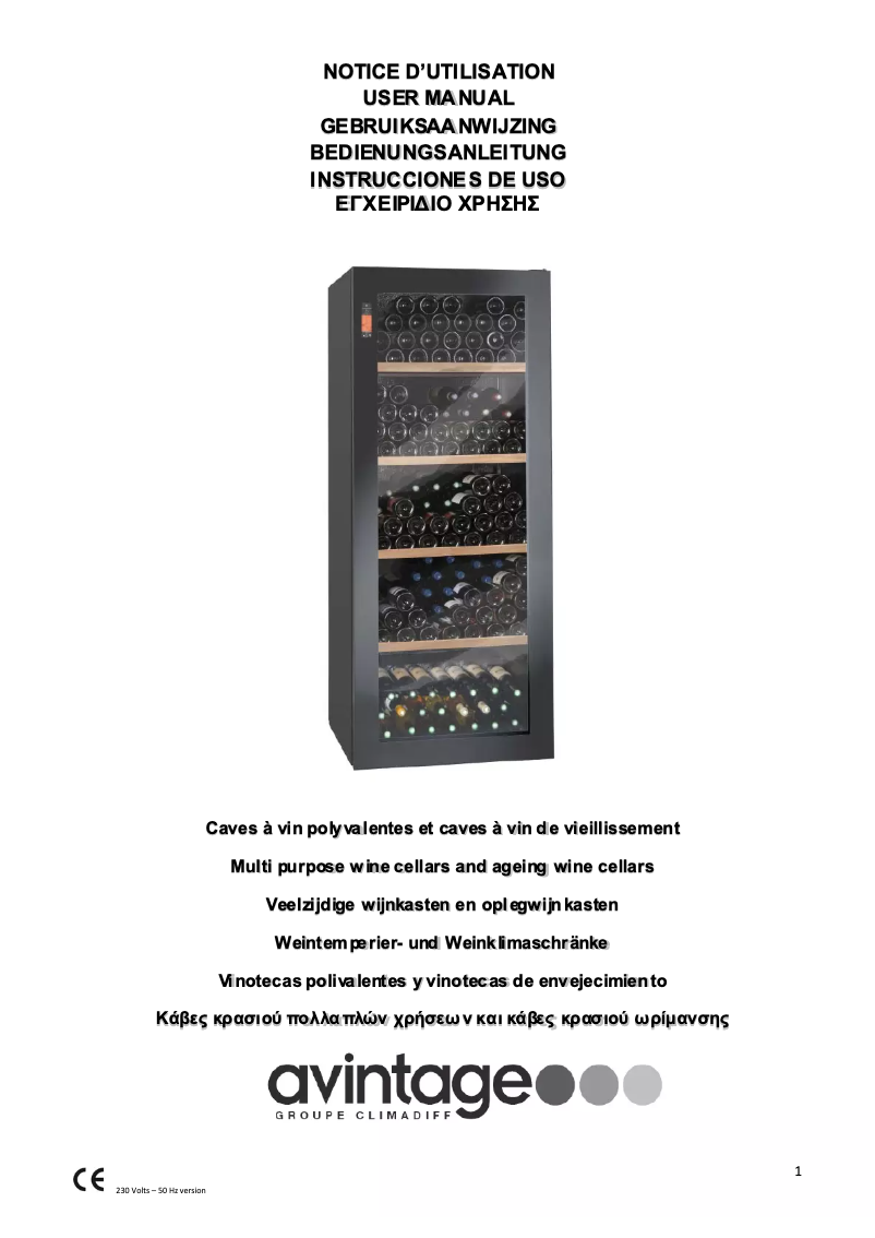 Page 1 de la notice Manuel utilisateur Avintage DV265MPN1