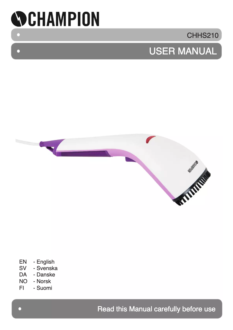 Page 1 de la notice Manuel utilisateur Champion CHHS210