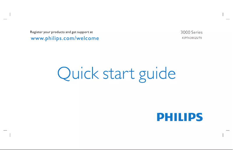 Page n°1 - Guide de démarrage rapide Philips 43PFA3002S
