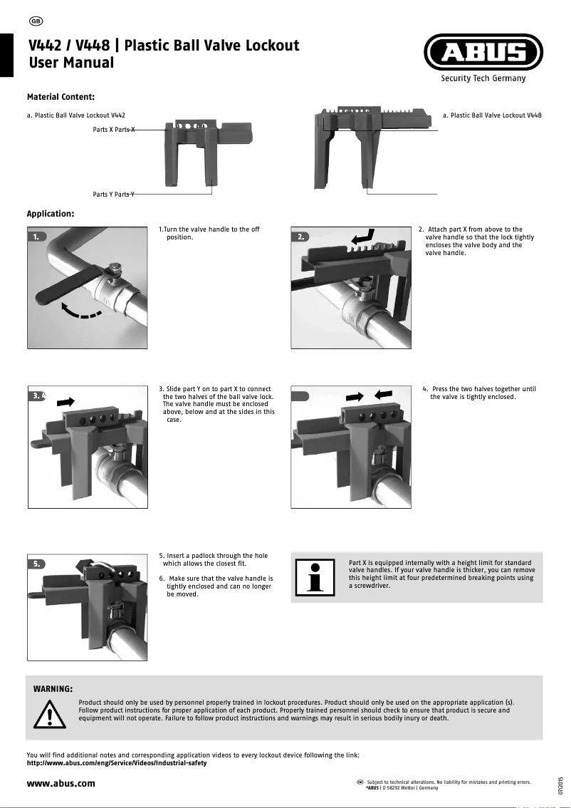 Page n°1 - Manuel utilisateur Abus V442