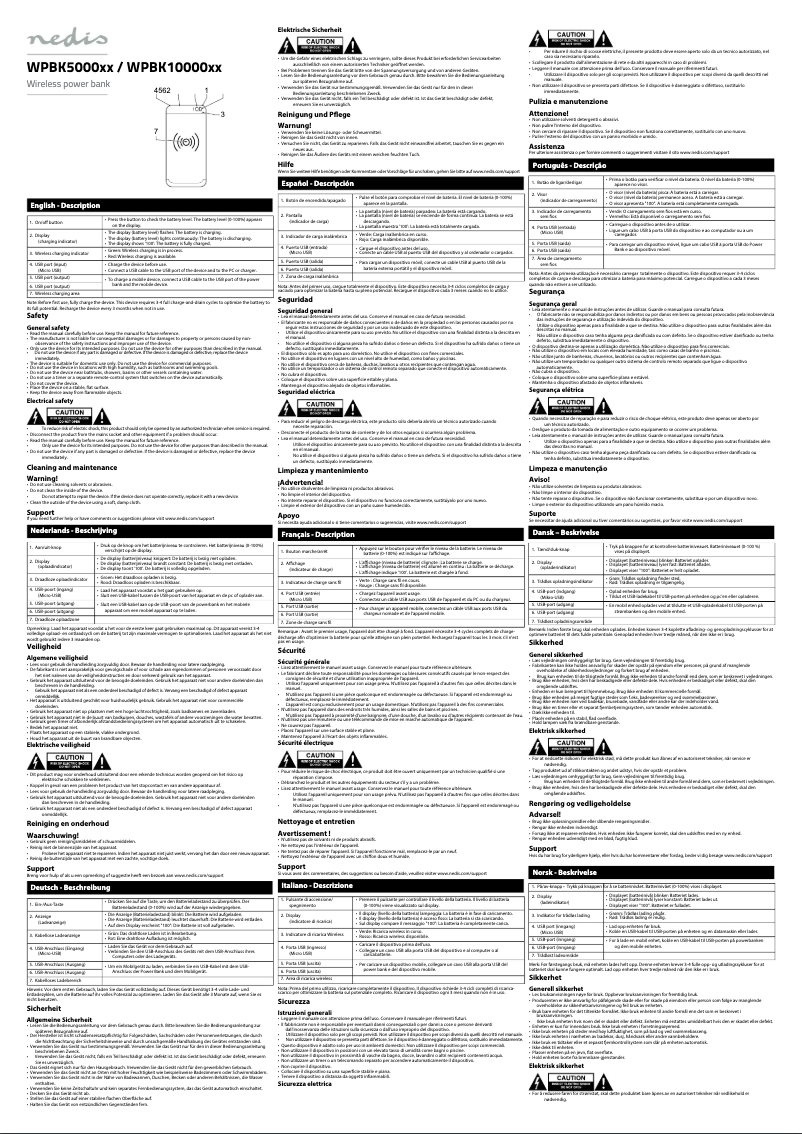 Image de la première page du manuel de l'appareil WPBK5000BK