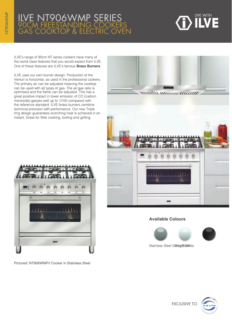 Page 1 de la notice Fiche technique Ilve NT906WMPSS