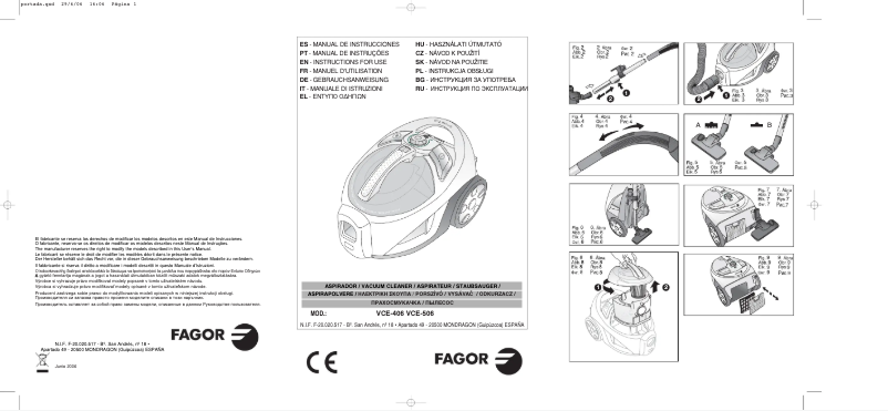 Image de la première page du manuel de l'appareil VCE-506SET