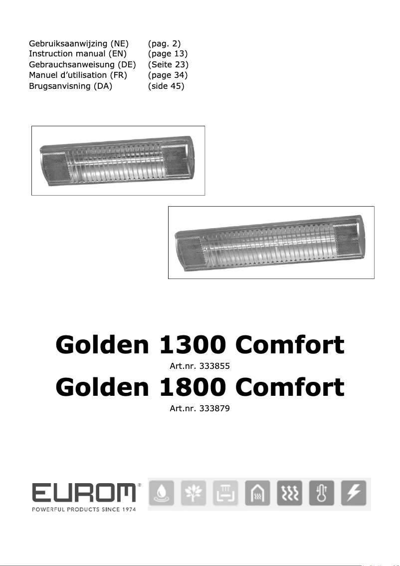 Page 1 de la notice Manuel utilisateur Euromac Golden 1800 Comfort