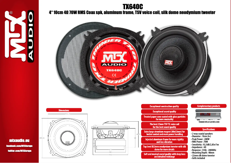 Page 1 de la notice Manuel utilisateur MTX Audio TX640C