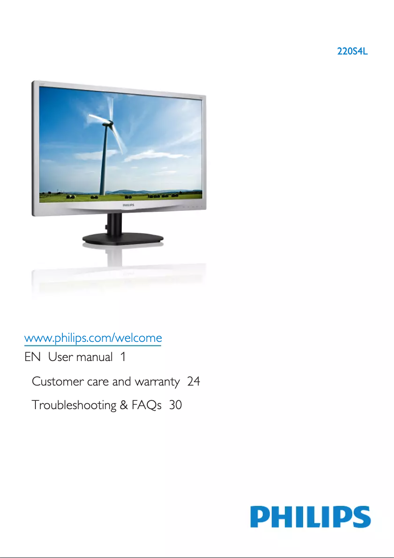 Page n°1 - Manuel utilisateur Philips Brilliance 220S4LYCB