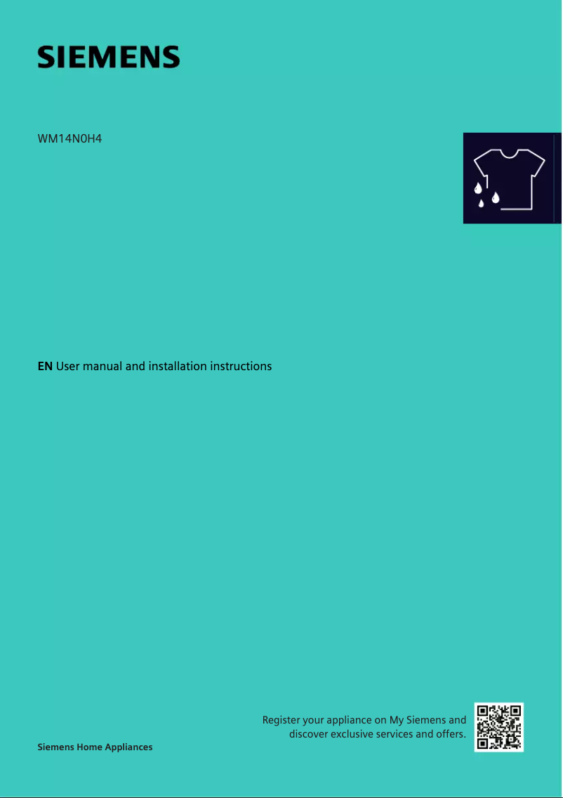 Page n°1 - Manuel utilisateur Siemens WM14N0H4