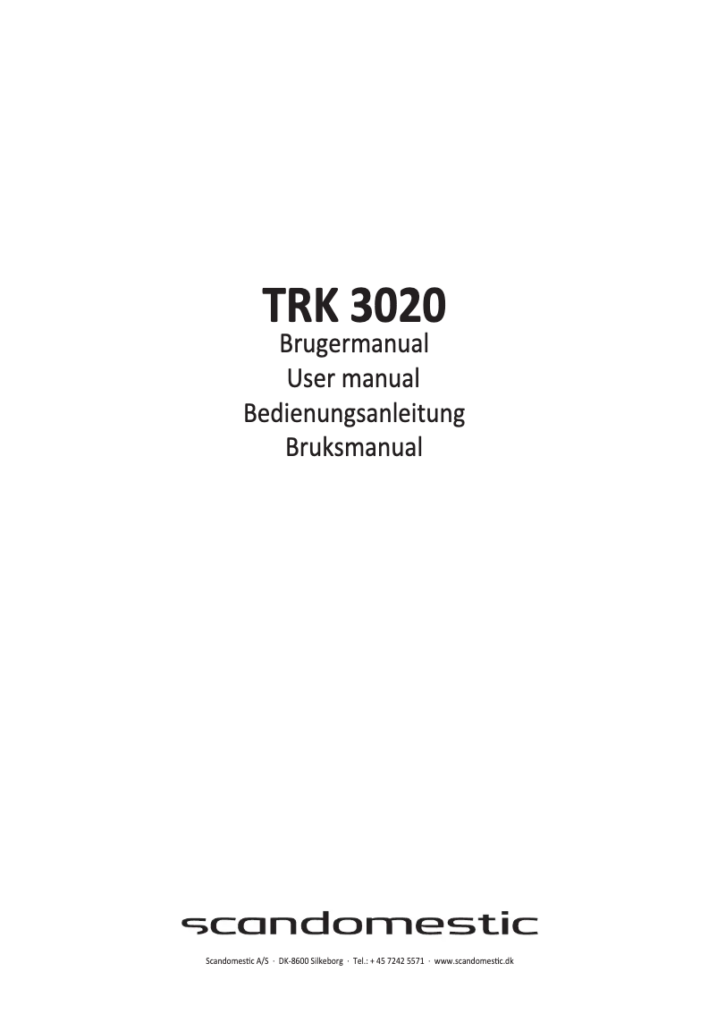 Image de la première page du manuel de l'appareil TRK 3020