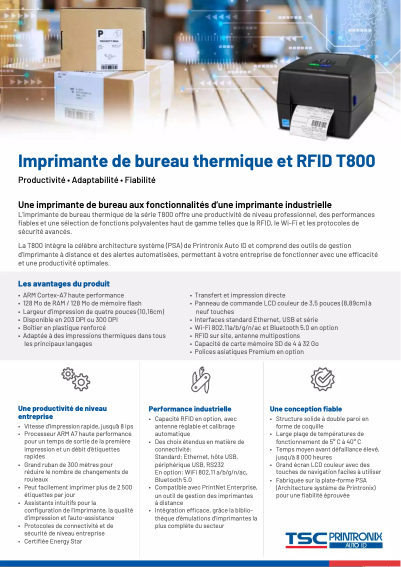 Page n°1 - Manuel utilisateur Printronix T820