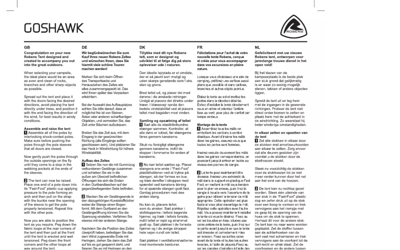 Page n°1 - Manuel utilisateur Robens Goshawk