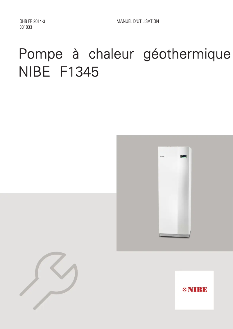 Image de la première page du manuel de l'appareil F1345-40