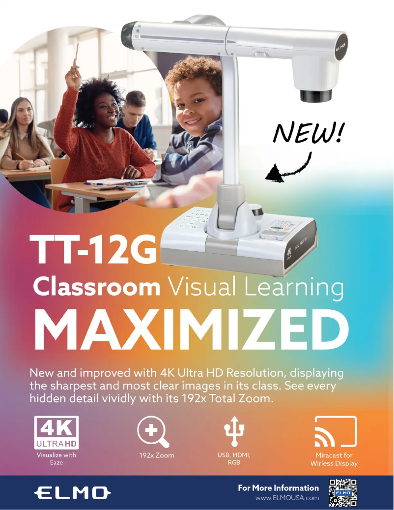 Page 1 de la notice Fiche technique Elmo TT-12G