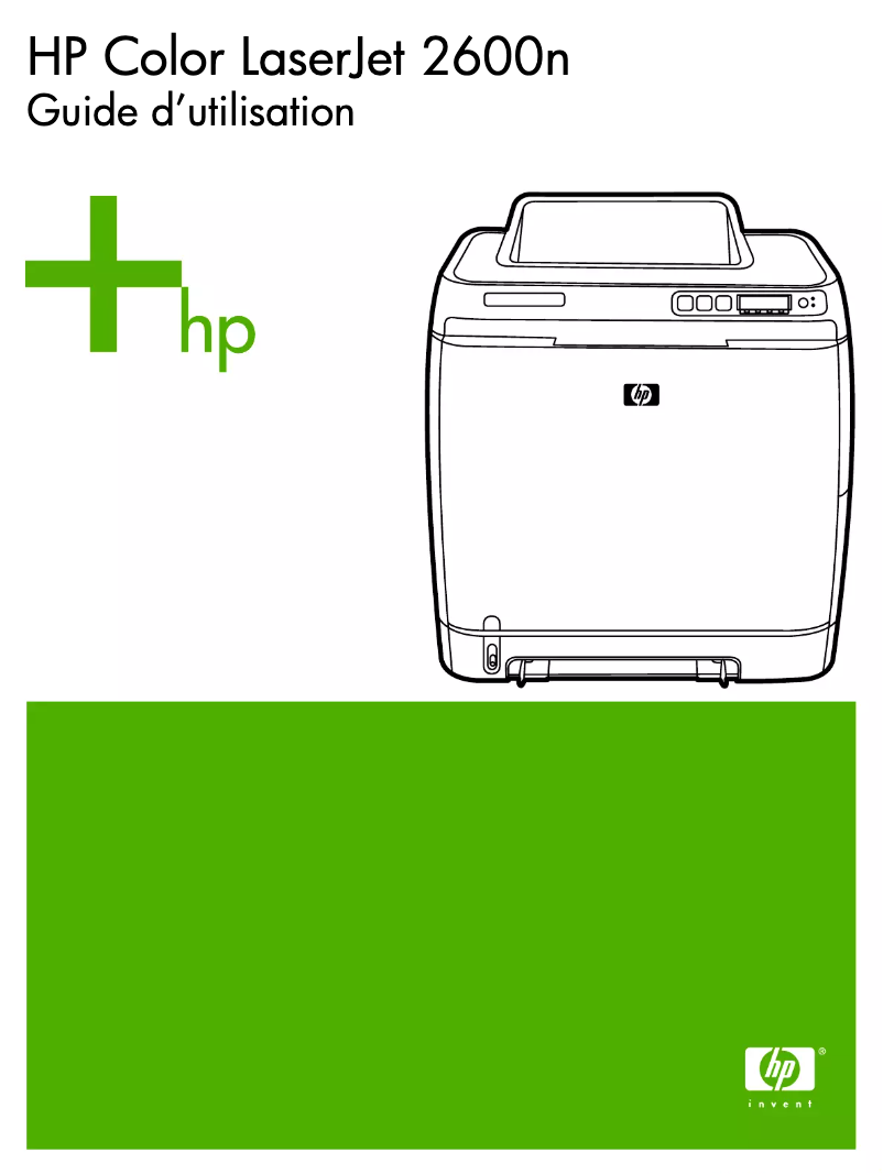 Image de la première page du manuel de l'appareil Color LaserJet 2600n
